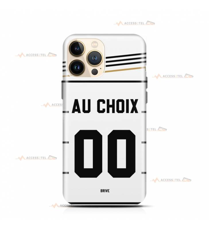 coque de téléphone personnalisable avec son nom sur le maillot de l'équipe de rugby CA Brive