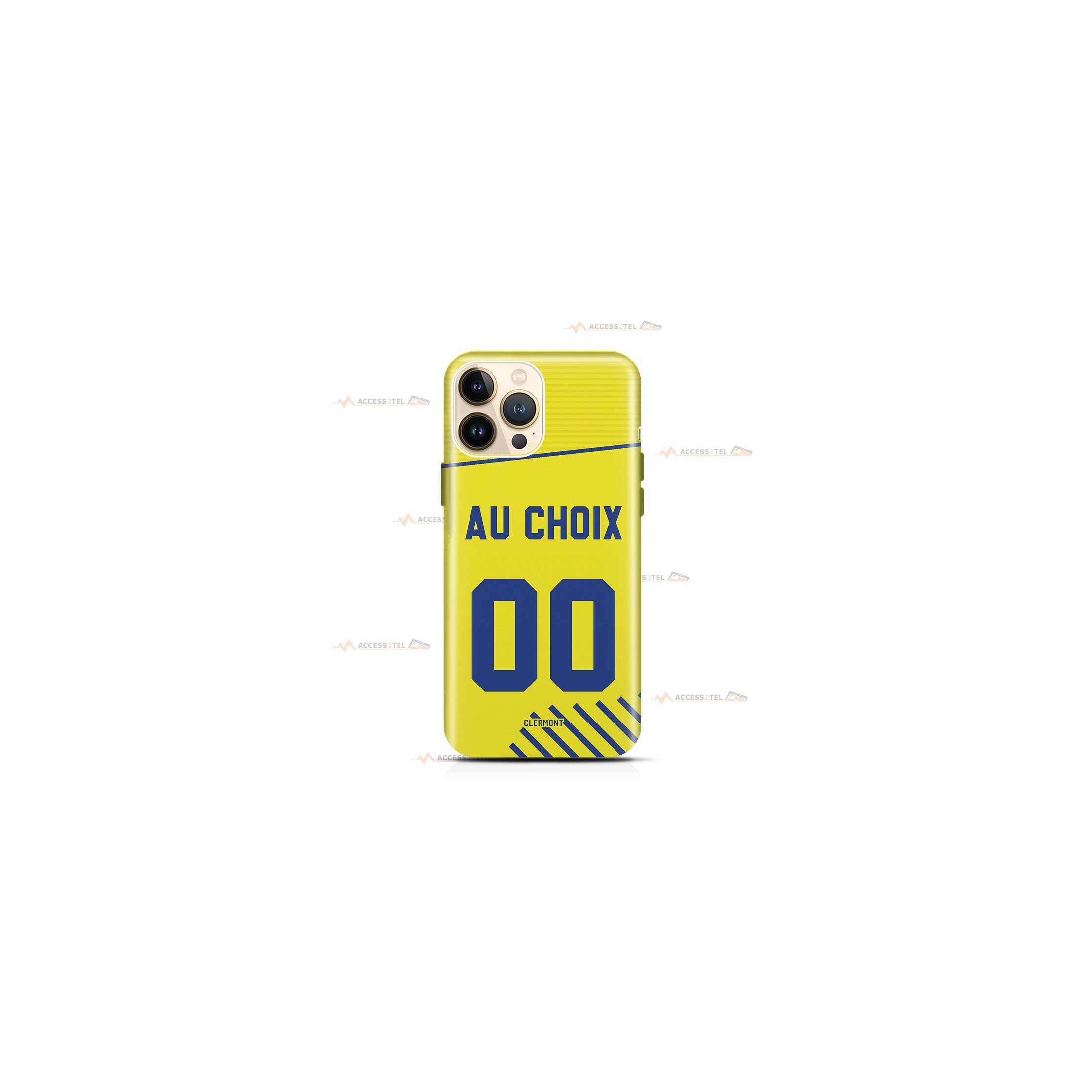 coque de téléphone personnalisable avec son nom sur le maillot de l'équipe de rugby ASM Clermont