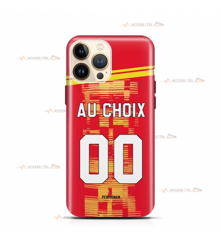 coque de téléphone personnalisable avec son nom sur le maillot de l'équipe de rugby USA Perpignan