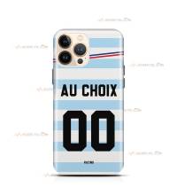 coque de téléphone personnalisable avec son nom sur le maillot de l'équipe de rugby Racing 92