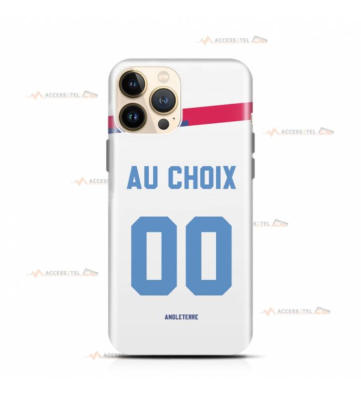 coque de téléphone personnalisable avec son nom sur le maillot de l'équipe de rugby de l'Angleterre