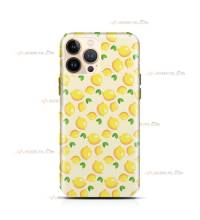 coque de téléphone jaune avec plein de citrons illustrés