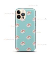 coque de téléphone turquoise avec des ilustrations de bols de nouilles japonaises