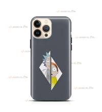 coque de téléphone grise avec les portraits de Rick et Morty