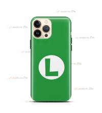 coque de téléphone verte avec le logo de Luigi