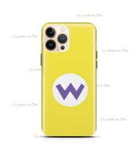 coque de téléphone jaune avec le logo de Wario