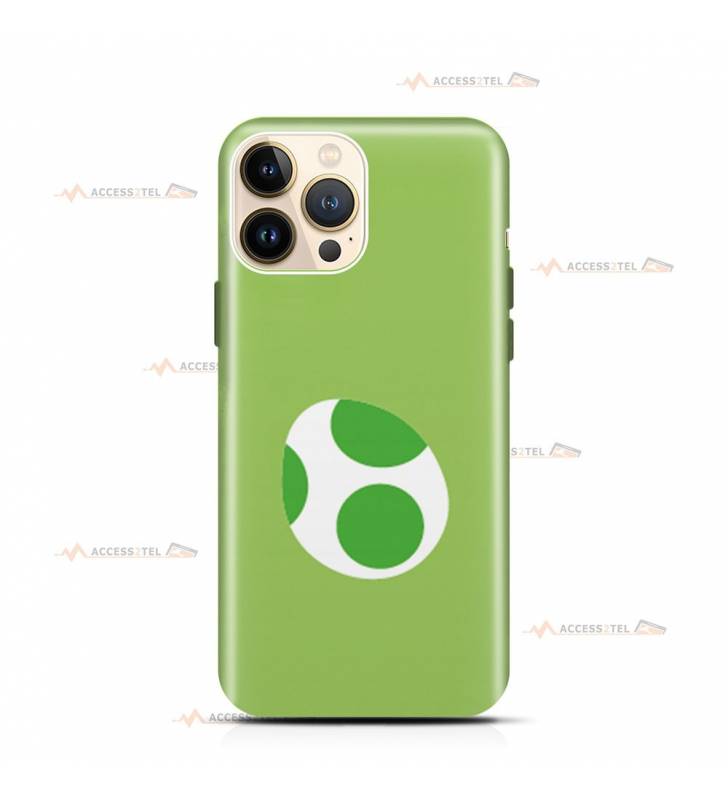 coque de téléphone verte avec un oeuf de Yoshi