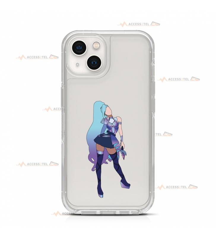 coque de téléphone transparente avec la silhouette de Séraphine de LoL