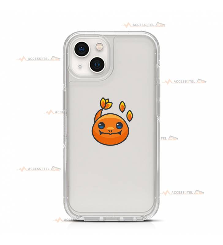 coque de téléphone transparente avec la tête de Salamèche