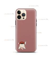 coque de téléphone marron rose avec la petite tête de Klee