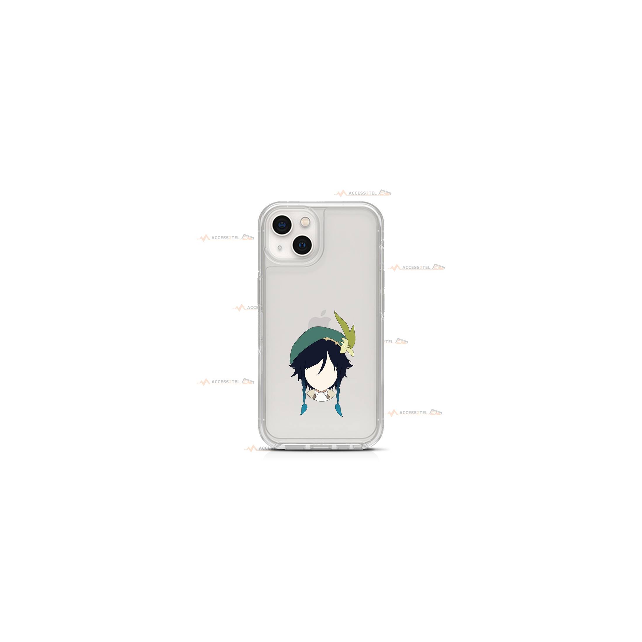 coque de téléphone transparente avec la tête de Venti