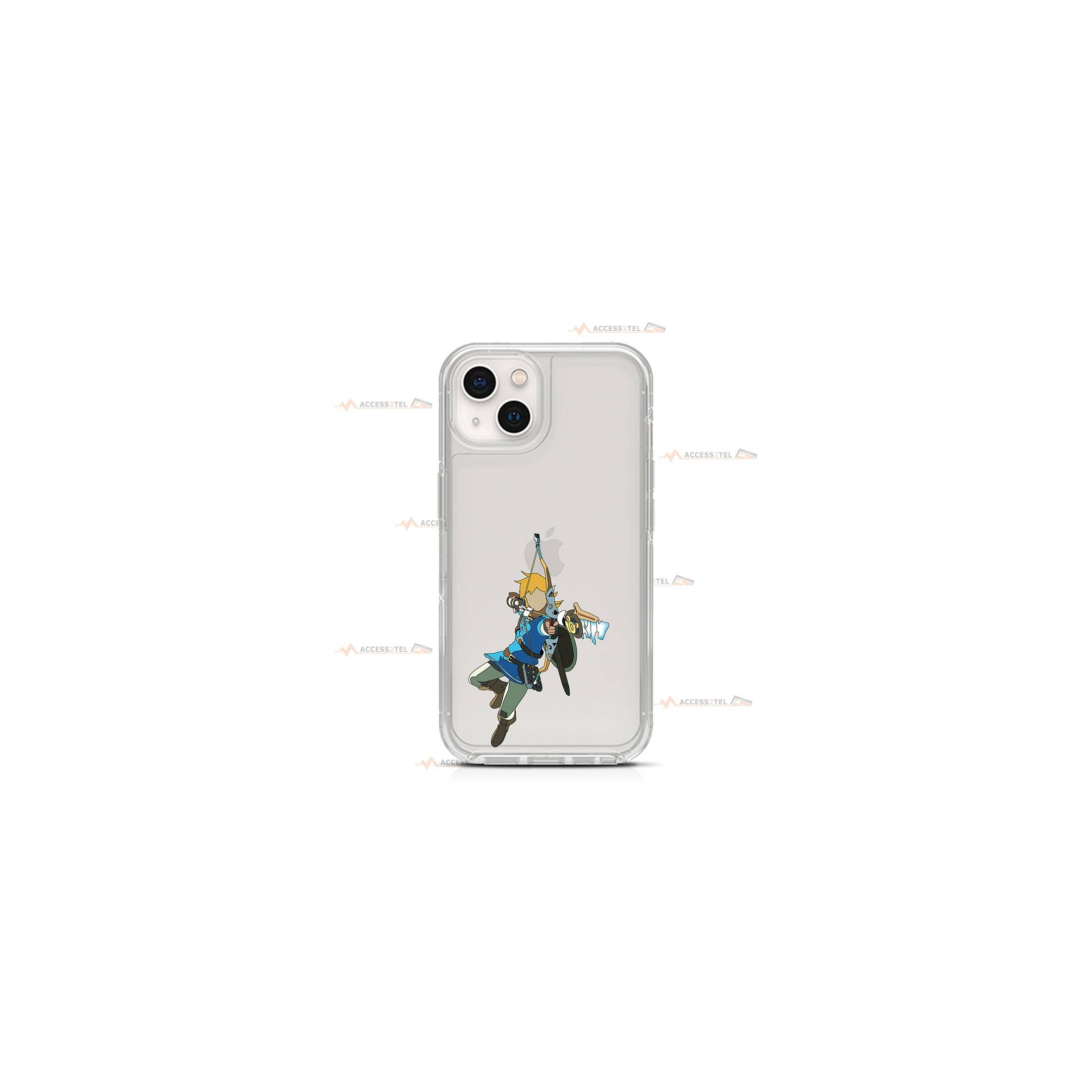 coque de téléphone transparente avec la silhouette de Link de BOTW