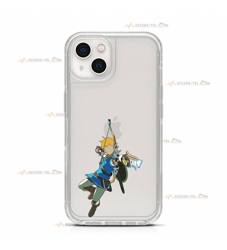 coque de téléphone transparente avec la silhouette de Link de BOTW