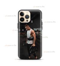 coque de téléphone avec un homme qui fait de la musculation