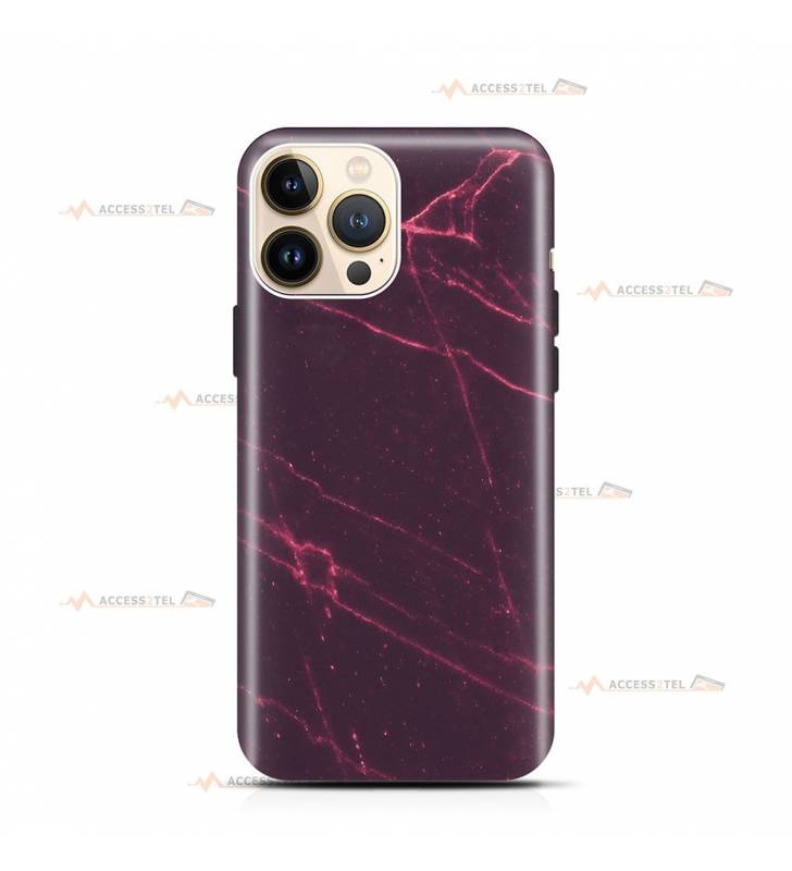 coque de téléphone rouge et rose avec un effet de texture marbre