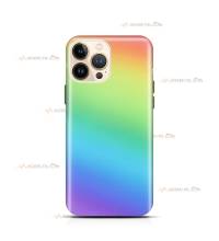 coque de téléphone avec un dégradé arc-en-ciel pastel