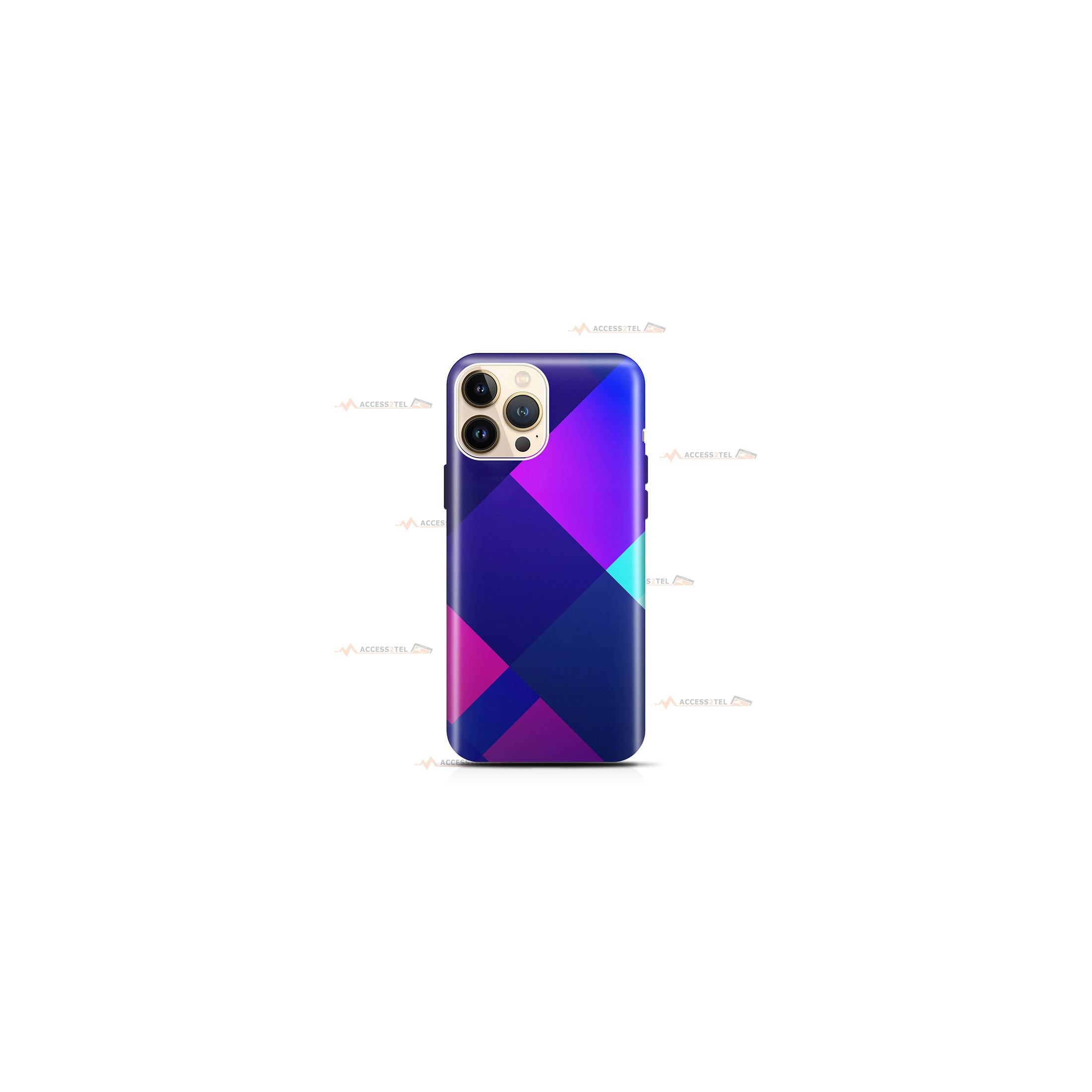 coque de téléphone avec des carrés violets