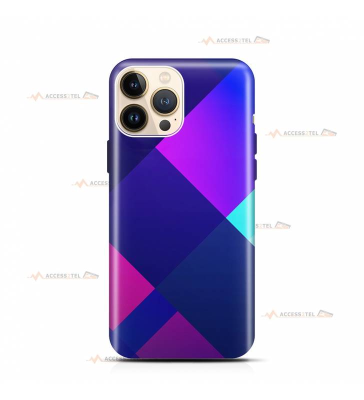 coque de téléphone avec des carrés violets