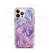 coque de téléphone avec un effet hydro drip mélange de peinture liquide rose violet et bleu