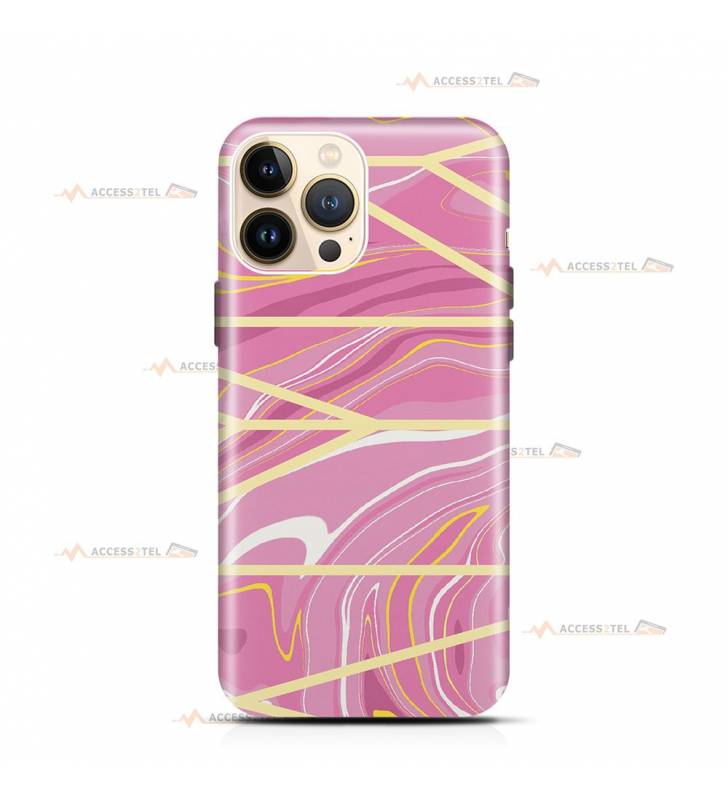 coque de téléphone avec un effet hydro drip mélange de peinture liquide rose blanc et jaune