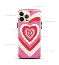 coque de téléphone avec des coeurs empilés rose