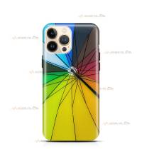 coque de téléphone avec un motif intérieur de parapluie multicolore