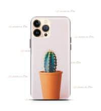 coque de téléphone rose pâle avec un cactus dans un pot