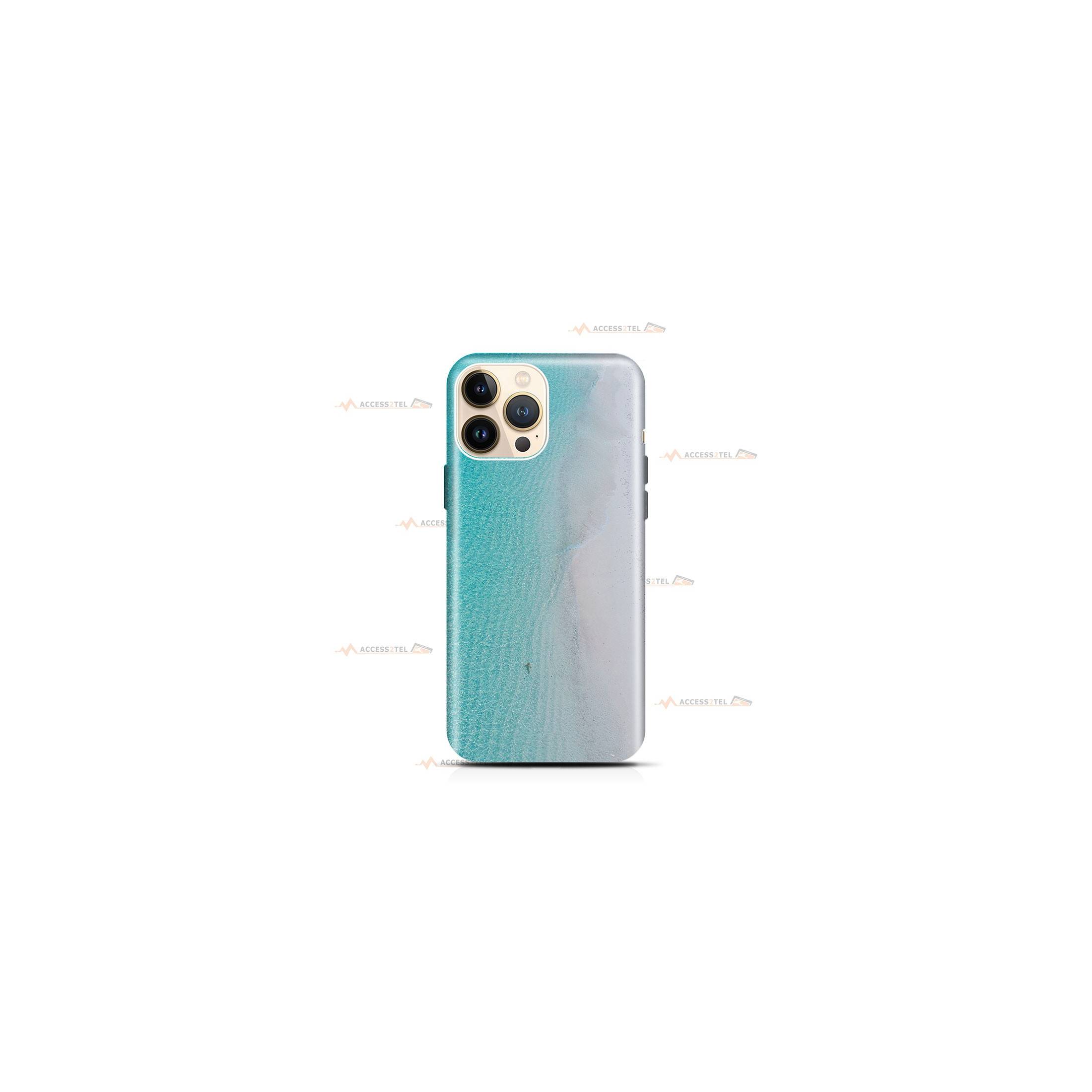 coque de téléphone avec une plage de sable blanc et la mer turquoise