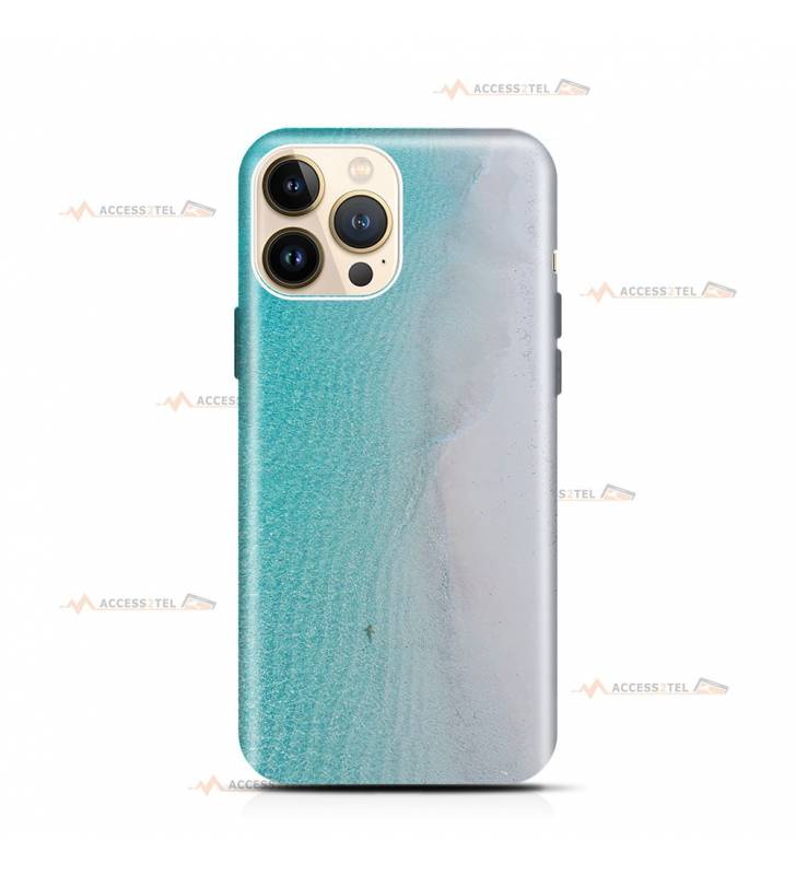 coque de téléphone avec une plage de sable blanc et la mer turquoise