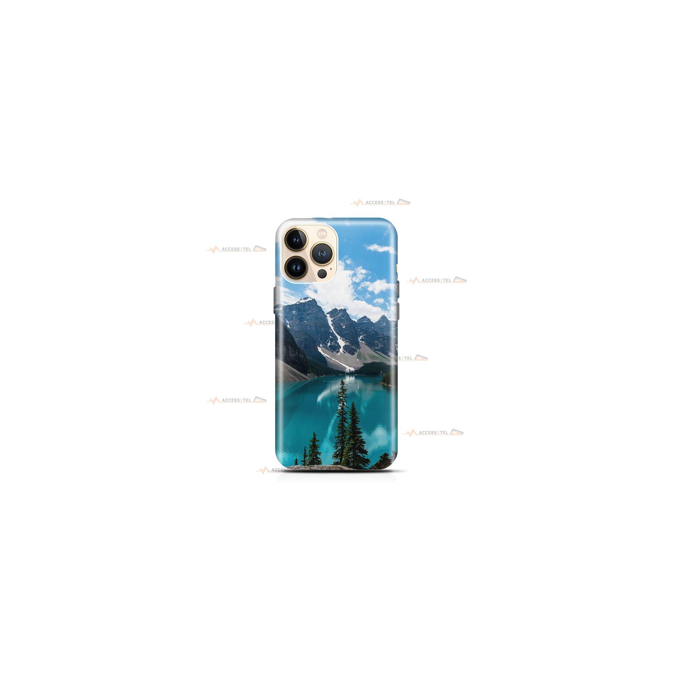 coque de téléphone avec un fjord et ses eaux turquoises