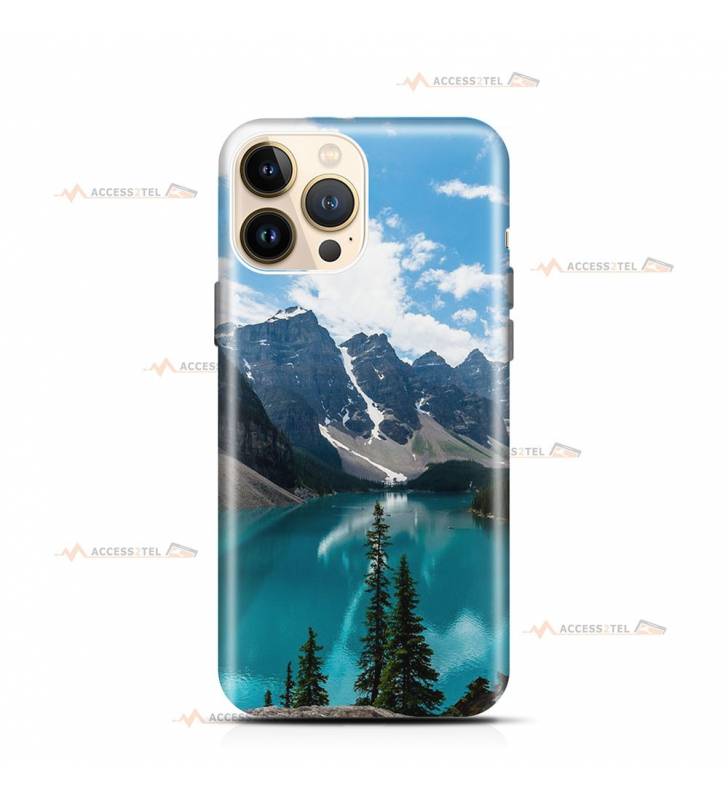 coque de téléphone avec un fjord et ses eaux turquoises