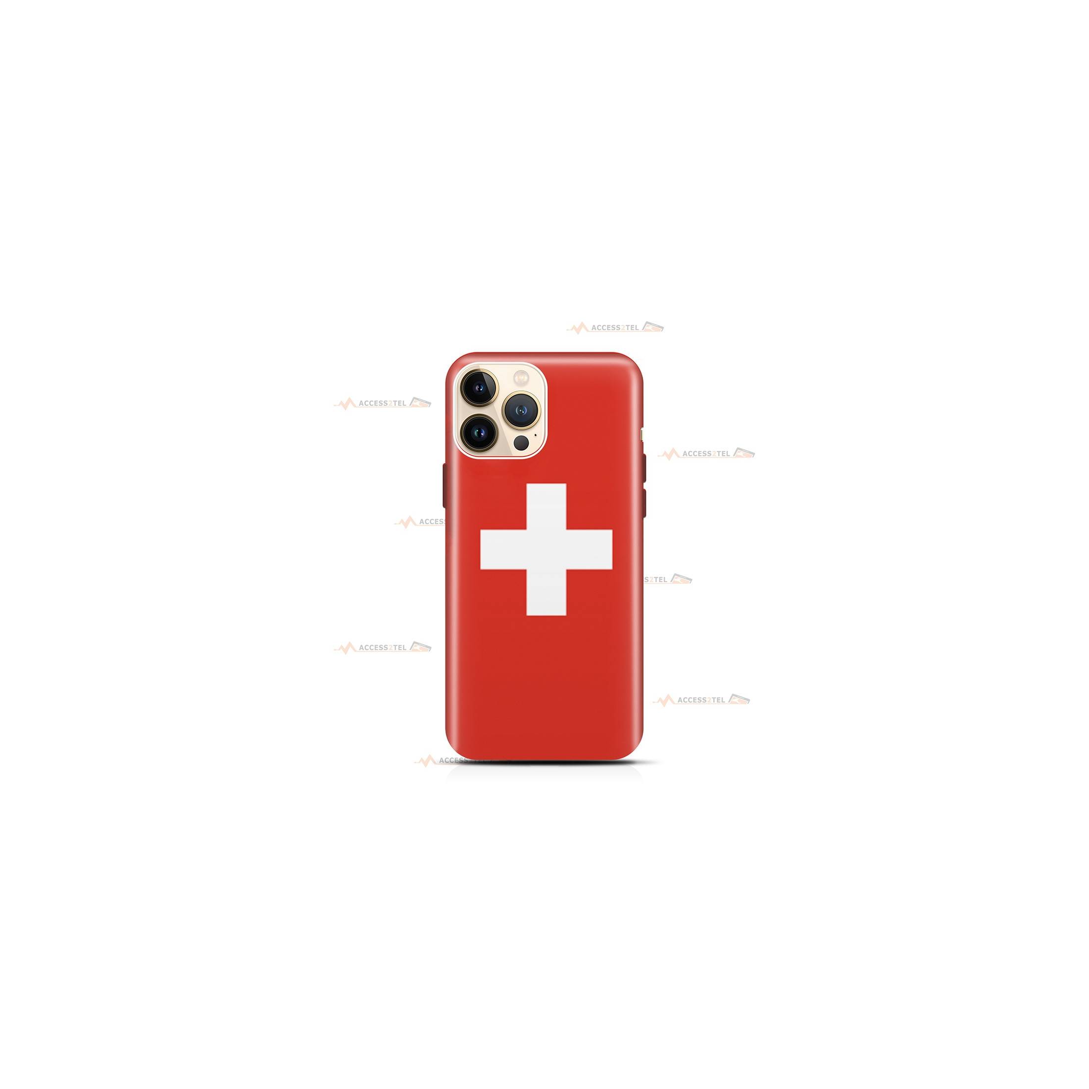 coque de téléphone avec le drapeau de la Suisse