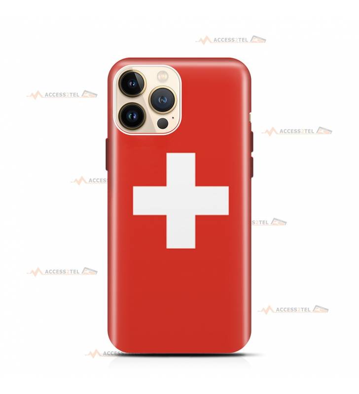 coque de téléphone avec le drapeau de la Suisse