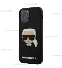 coque de téléphone karl lagarfeld avatar 3D en gomme pour iphone 12 côté