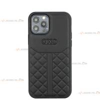 coque de téléphone Audi q8 noire en cuir pour iPhone 12