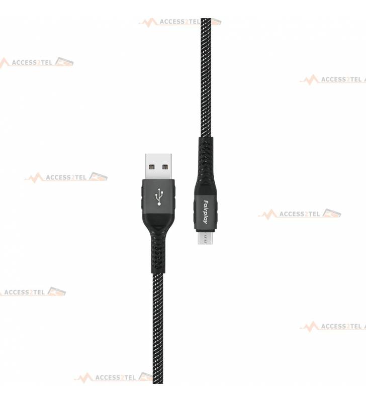 cable micro usb vers usb fast charge résistant 1 mètre nylon