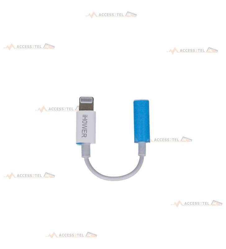 cable adaptateur lightning prise jack 8 centimètres closeup