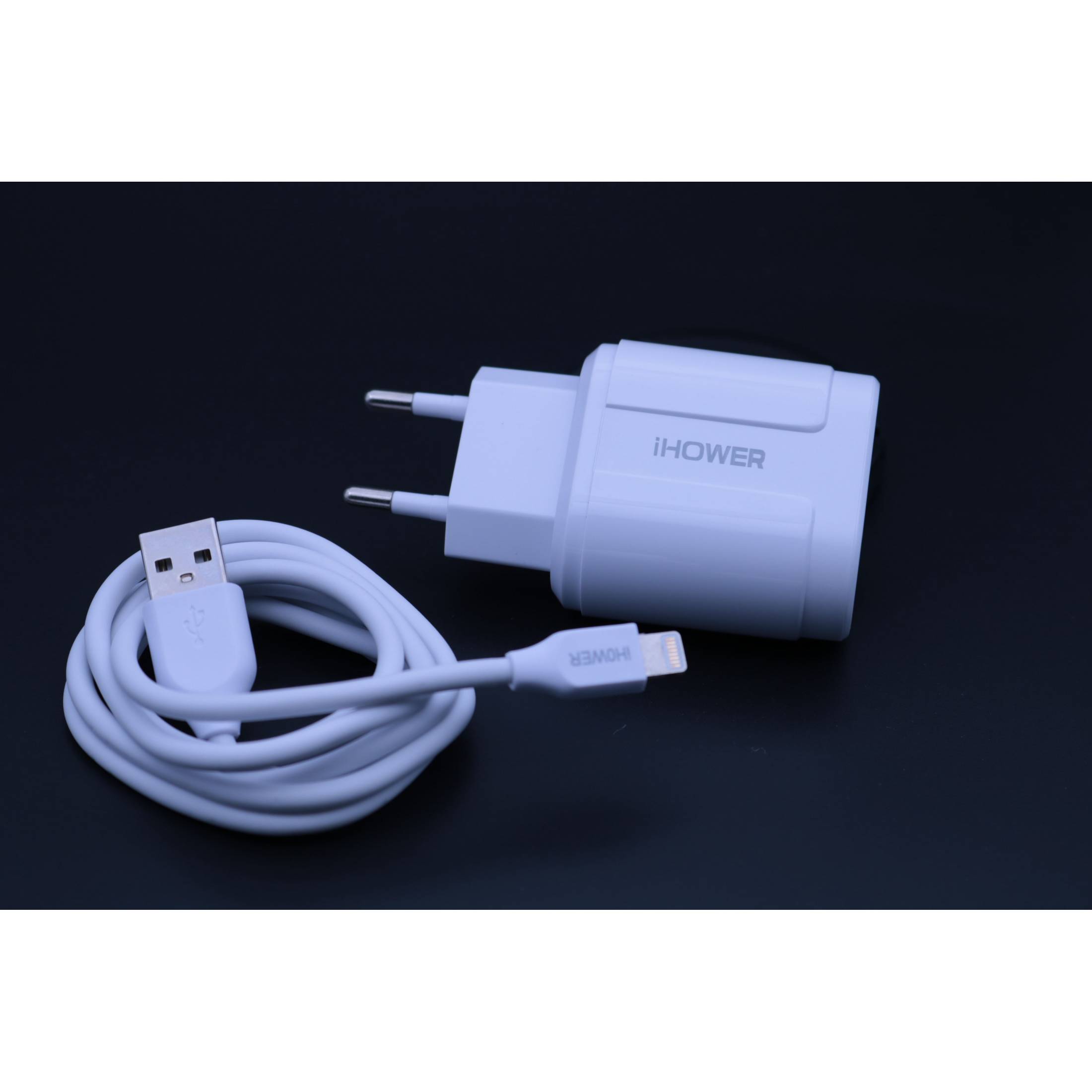 chargeur usb 2 ports avec cable lightning 1 mètre