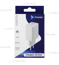 boite chargeur usb 2 ports blanc fairplay