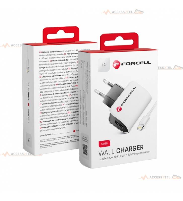 boite chargeur port usb avec cable lightning 90 centimètres forcell