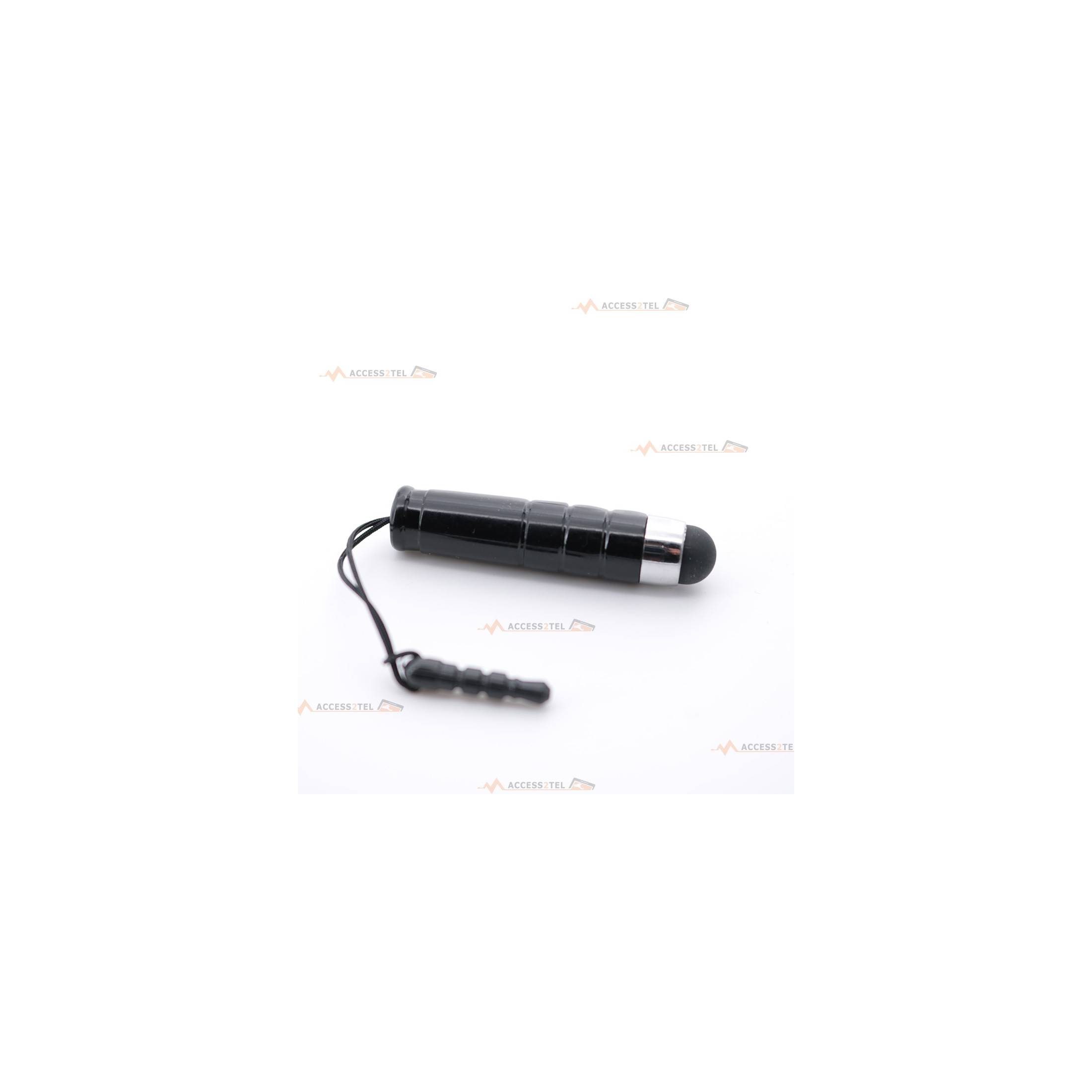stylet noir de 4 cm pour téléphone avec accroche pour port jack