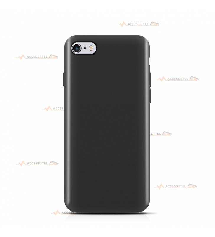 coque pour iphone 6 ou iphone 6s en silicone soft touch et intérieur microfibre noir