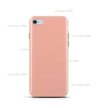 coque pour iphone 6 ou iphone 6s en silicone soft touch et intérieur microfibre rose pêche