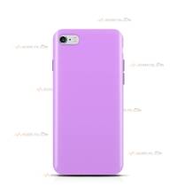 coque pour iphone 6 ou iphone 6s en silicone soft touch et intérieur microfibre mauve