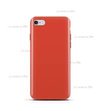 coque pour iphone 6 ou iphone 6s en silicone soft touch et intérieur microfibre orange corail