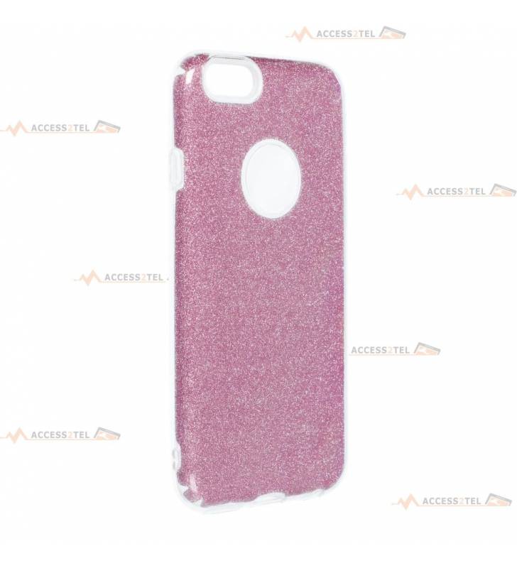 coque renforcée pour iphone 6 ou iphone 6s paillettes rose