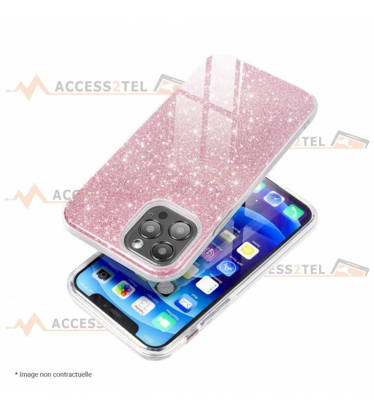 coque renforcée pour iphone 6 ou iphone 6s paillettes rose smartphone