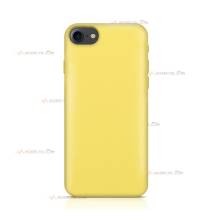 coque pour iphone 7 et iphone 8 en silicone soft touch et intérieur microfibre jaune fluo