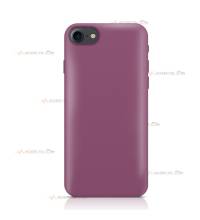 coque pour iphone 7 et iphone 8 en silicone soft touch et intérieur microfibre prune