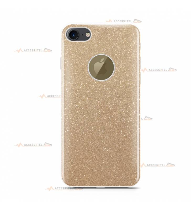 coque pour iphone 7 et iphone 8 paillettes dorée